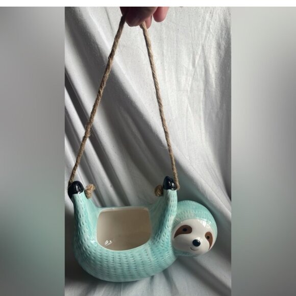 Sloth Hanging Planters Flower Ceramic Pot - Picture 4 of 4